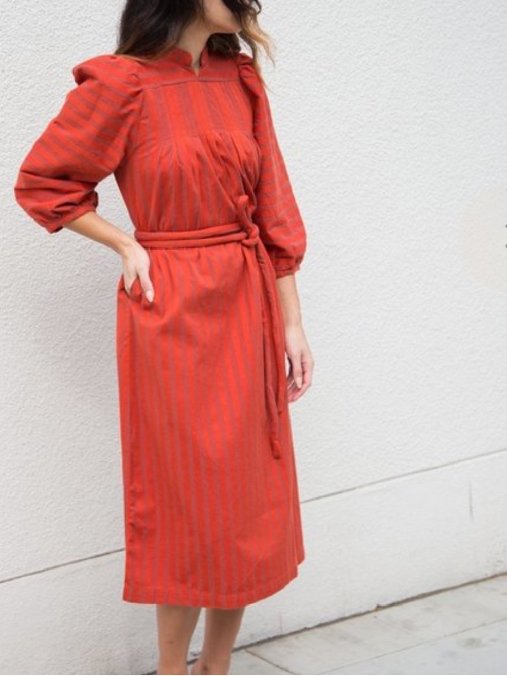 Ace & Jig Lyon Dress Henna Orange a
Red Boho Cottagecore Praire cotton